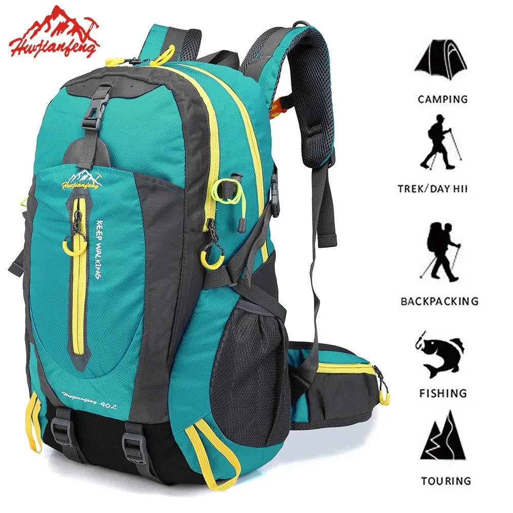 High-end Fabrics Women Men Tactical Backpack 40L Waterproof Hiking Bag Cycling Climbing Rucksack Laptop Backpack Travel Bag Outdoor Sports Bag