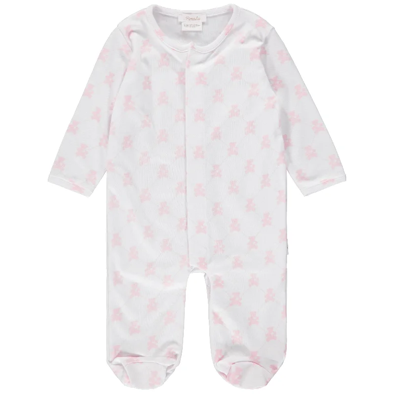 Sports Vitality Style Pimalu Snap Footie in Light Pink Teddy Bears