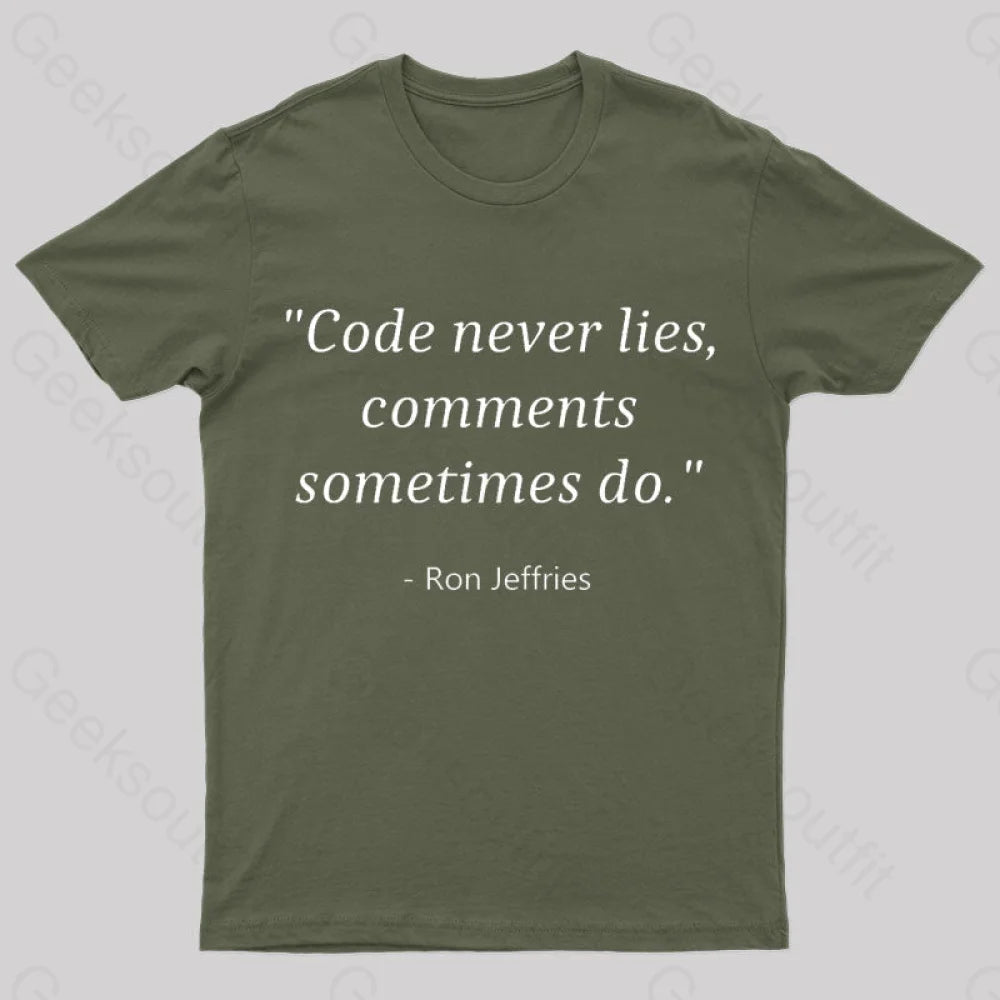 Elegant Tailoring Code Never Lies Geek T-Shirt