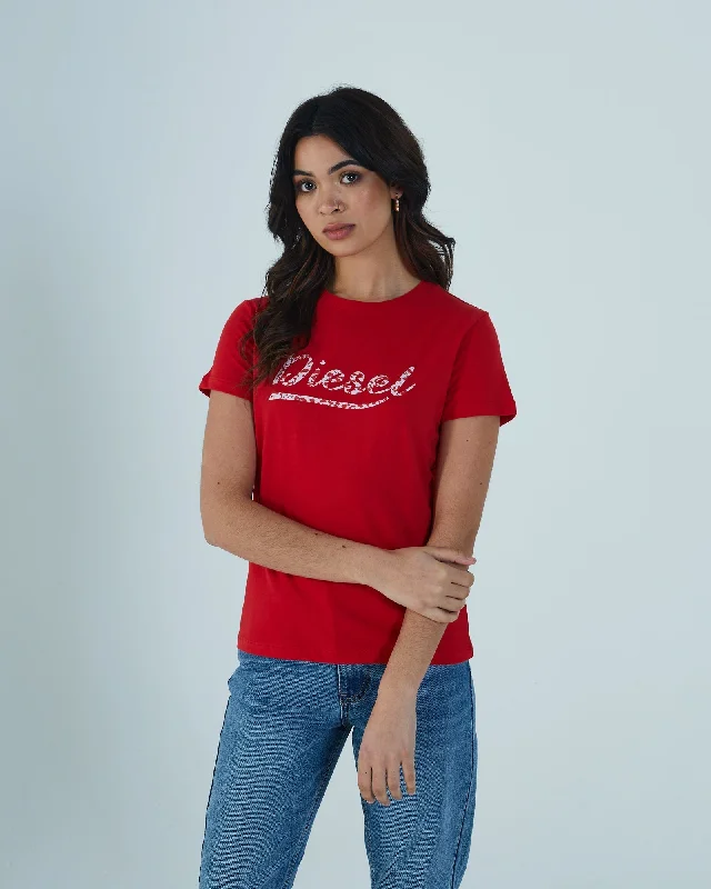 Retro Lace Fabric Blythe Tee True Red