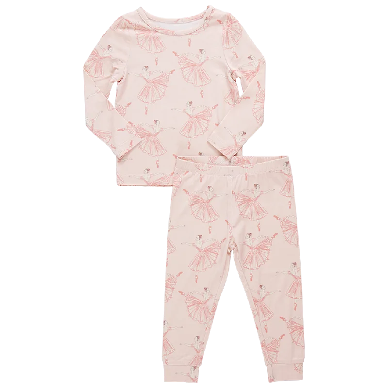 Classic Design Pink Chicken Bamboo Pajamas in Pink Ballerinas