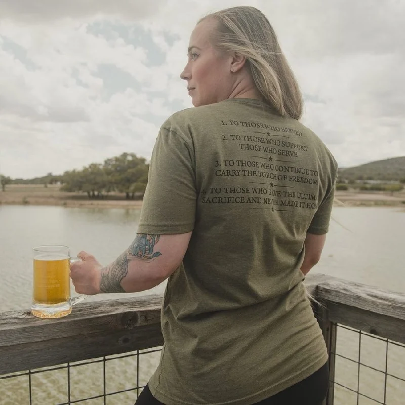 Comfortable Outfits Women's The Four Toast Salute Boyfriend Fit T-Shirt - Military Green