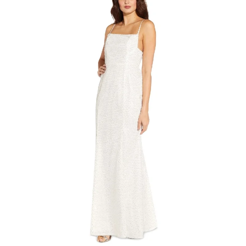 Refreshing Design Aidan By Aidan Mattox Women's Sequined Gown White Size 8M - 8 M