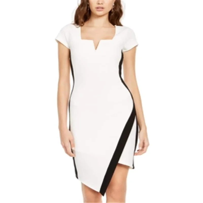 Style Design Almost Famous Junior's Notch Neck Bodycon Dress White Size S