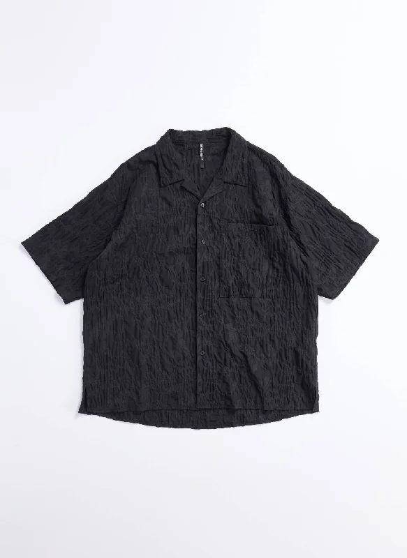 Eye-catching Personality Nylon Embossed Open Collar Shirt