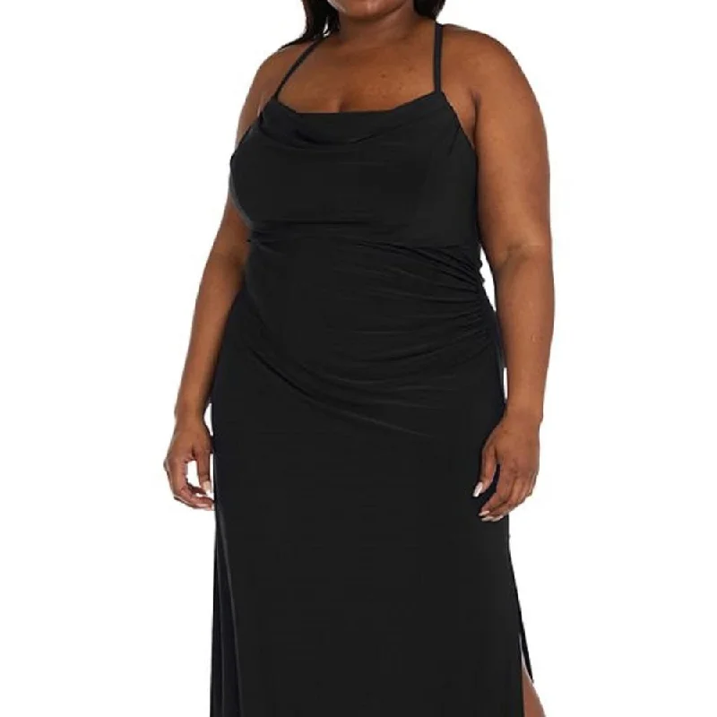 Advanced Design Morgan & Company Women's Cowl Neck Body Con Gown Black Size 20W