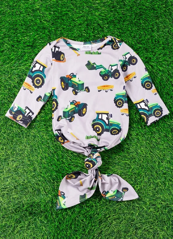 Casual And Casual Green Tractor Baby Gown