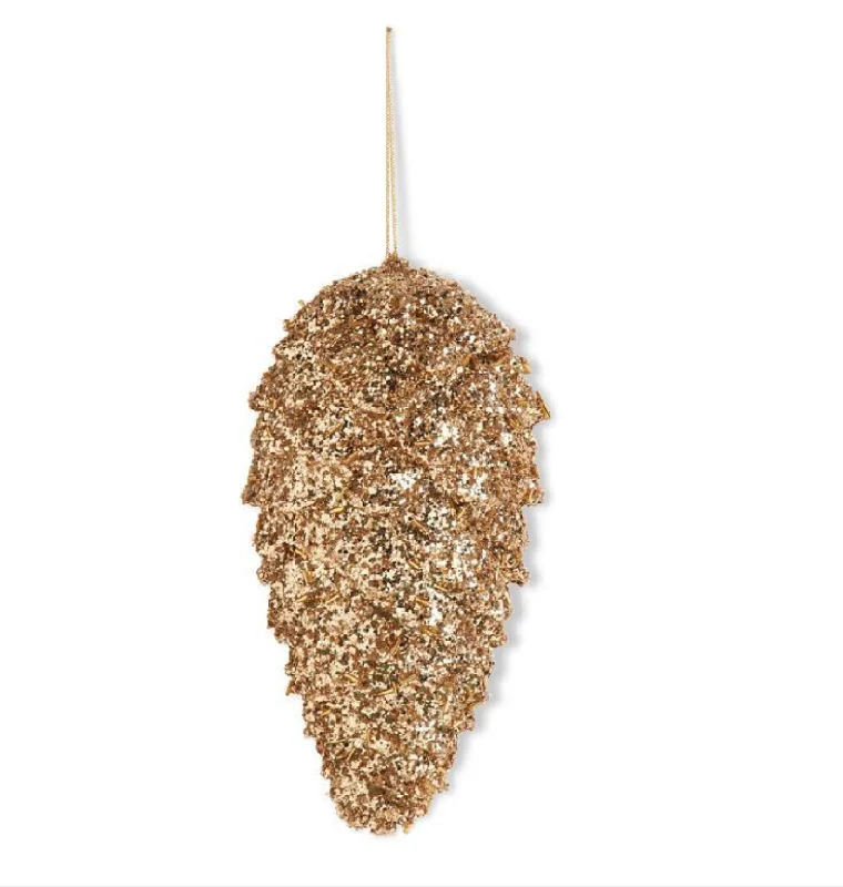 High-end Sense 51406A-GO 9" Gold Glitter Pinecone
