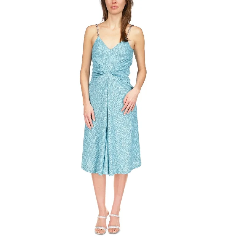 French Style Michael Kors Women's Uroko Twist Chain Strap Camisole Dress Blue Size XX-Small