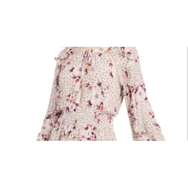 Elegant Design American Rag Juniors Ruffled Floral-Print Rose Smoke Size Xl