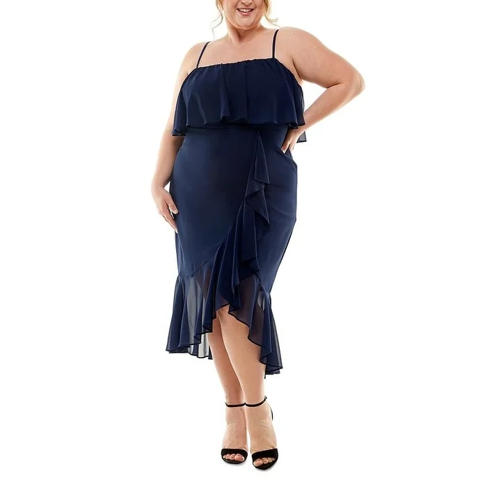 Sports And Leisure City Studios Women's Ruffled Midi Dress Blue Size 16W