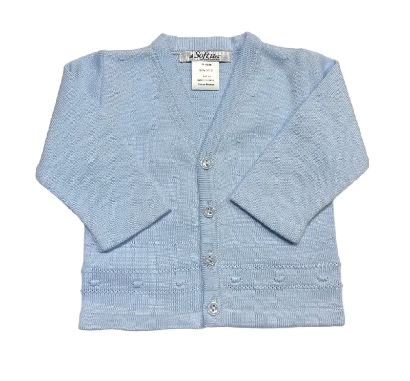 Diamond Series A Soft Idea V-Neck Baby Cardigan in Light Blue