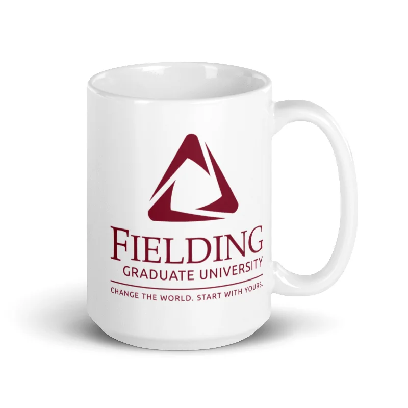 Lace Design Coffee Mug - 15oz White Glossy | Fielding Logo