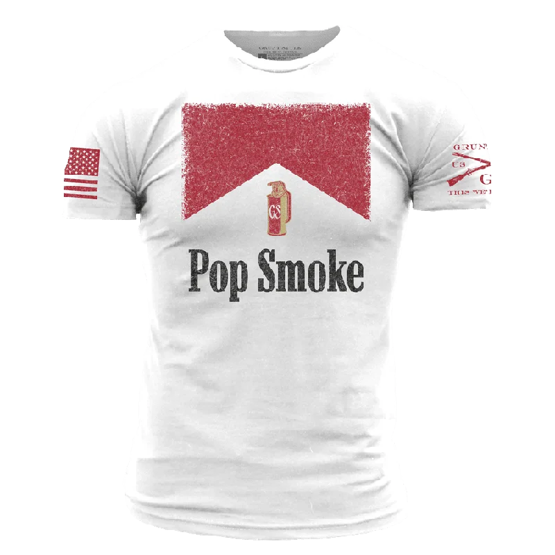 Simple Matching Pop Smoke T-Shirt - White