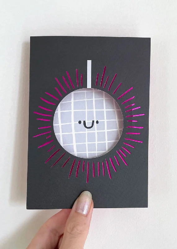 Weekend Style Disco Ball Die-Cut Card