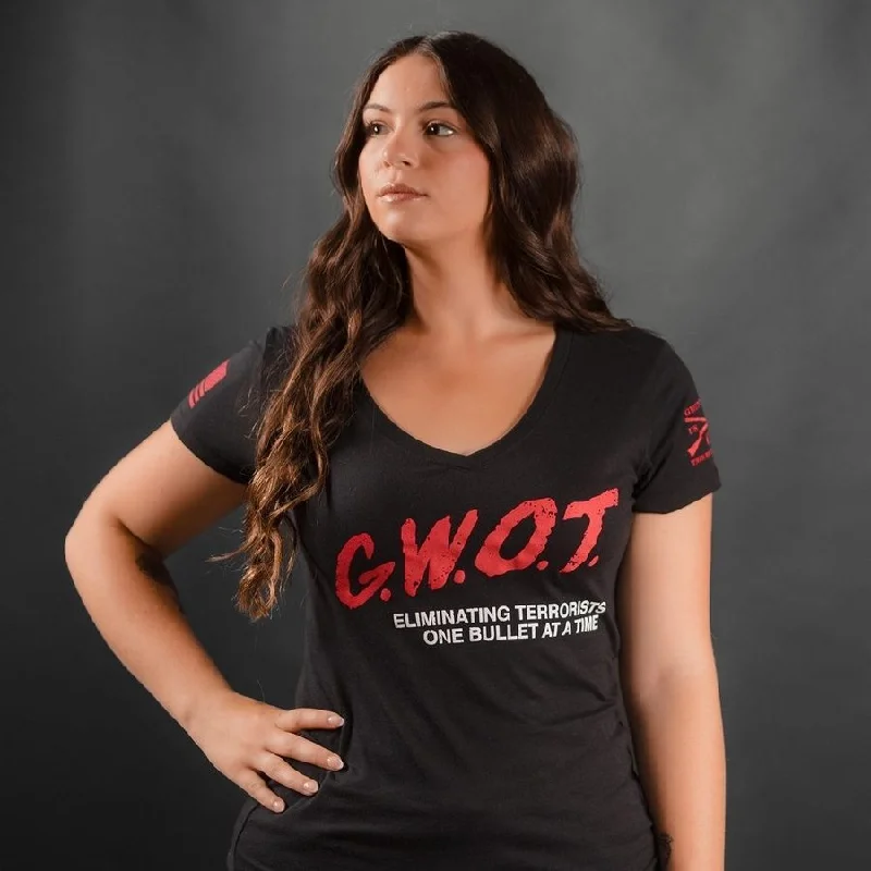 Romantic And Fresh Women's G.W.O.T. V-Neck - Black