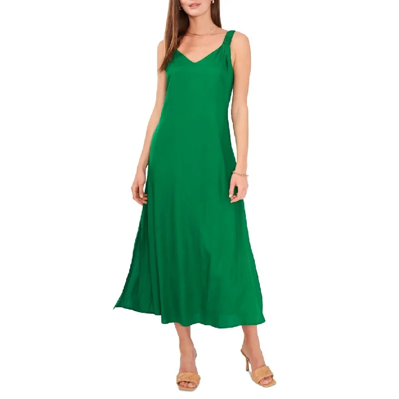 Cozy Outfit Vince Camuto Women's V Neck Challis Sleeveless Midi Dress Green Size XX-Small