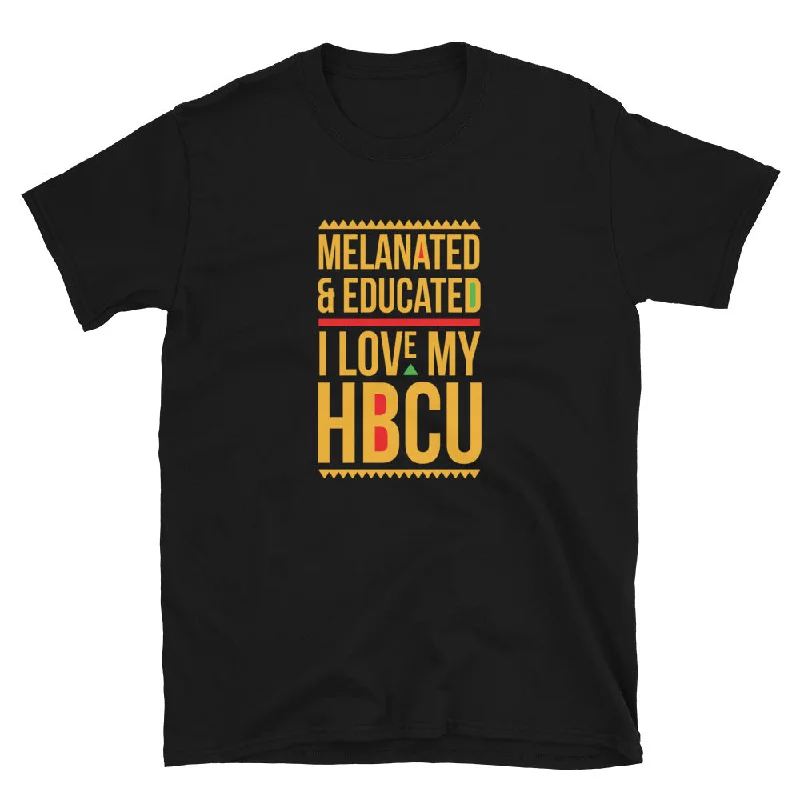 Floral Prints Melanated & Educated - I Love My HBCU T-Shirt