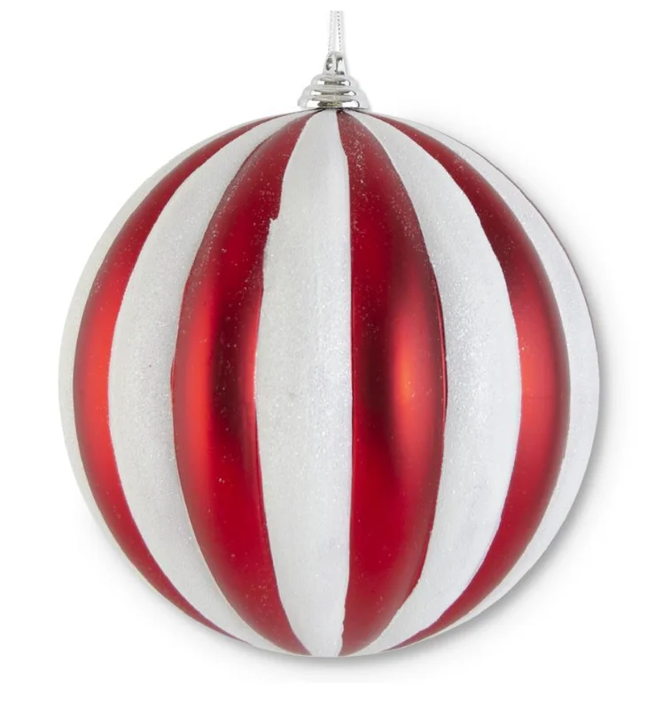 Personalized Wear 54789C-RDWH 8" Red/Wte Striped Ornament