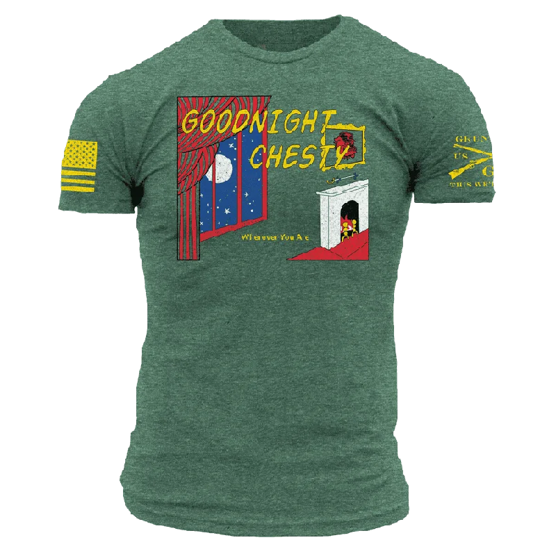 Fashion Design Goodnight Chesty T-Shirt - Heather Forest Green