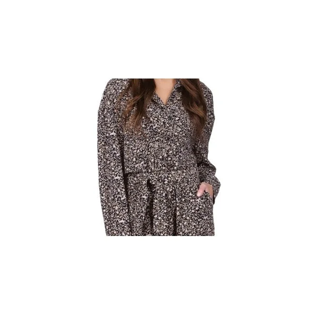 Comfortable and simple Michael Kors Women's Ditsy Print Tie Waist Jumpsuit Brown Size Small