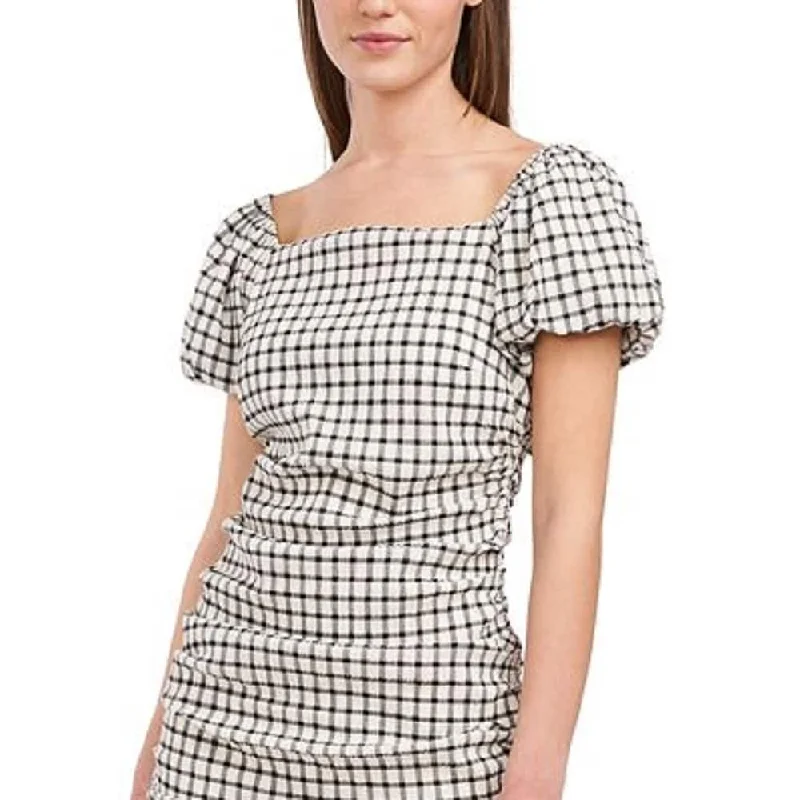 Retro Skirt Design Riley & Rae Women's Antonella Printed Puff Sleeve Dress Black Size 10