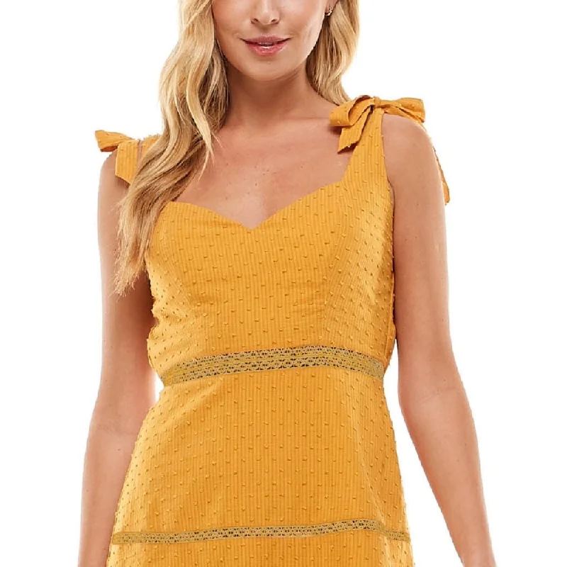Short skirt design City Studios Women's Cotton Clip Dot Sheath Dress Yellow Size Large