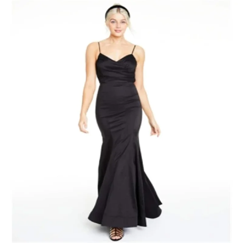Relaxed Style B Darlin Junior's Bow Back Mermaid Gown Black
