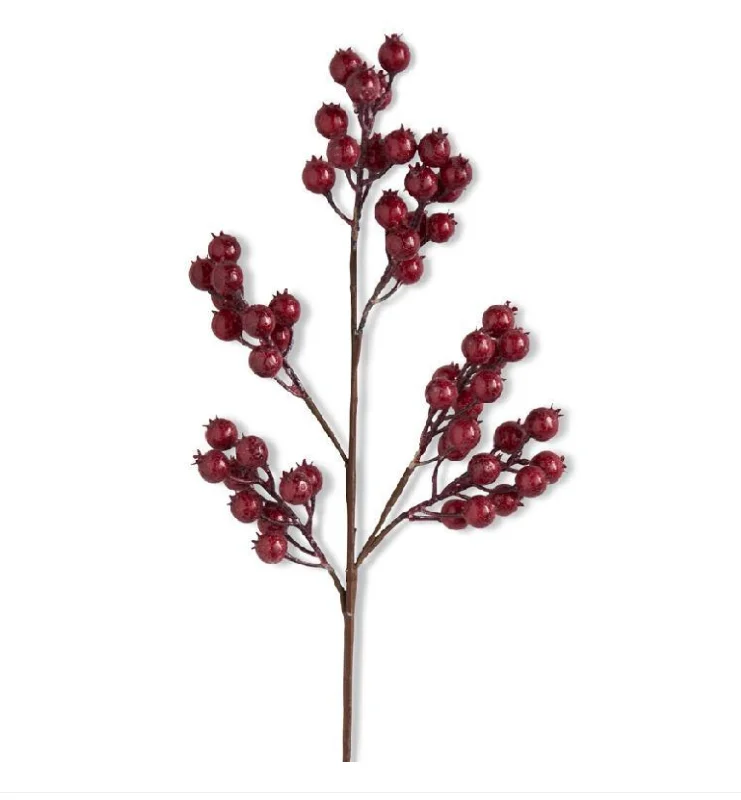 Fashion Pioneer 51108A-RD 27" Red Crackle Glitter Rosehip Stem