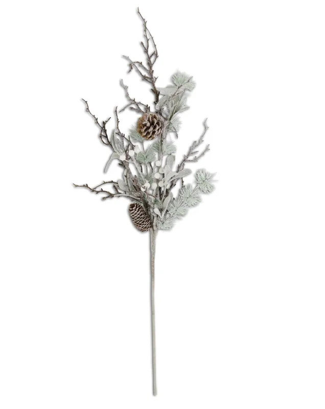 Exquisite Design 54307A 32" Glittered Twig Pincecone Berries