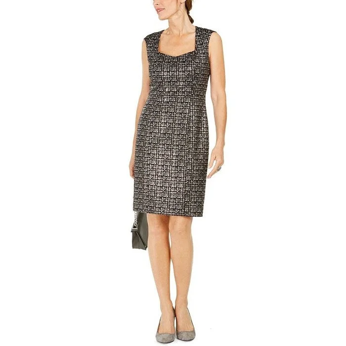 Youthful Vitality Kasper Women's Square-Neck Sheath Dress Black Size 6