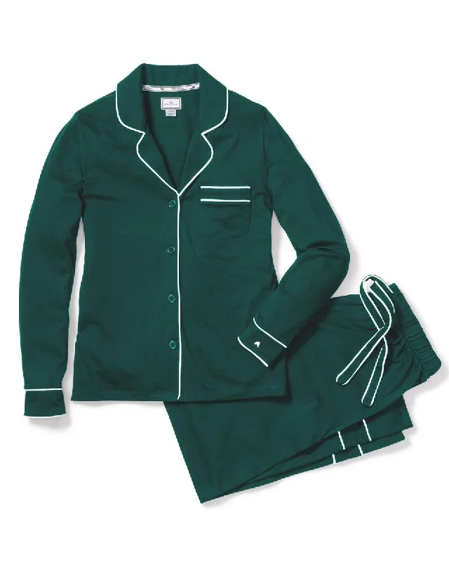 Spiritual Vitality Petite Plume Women's Luxe Pima Pajama Set in Evergreen