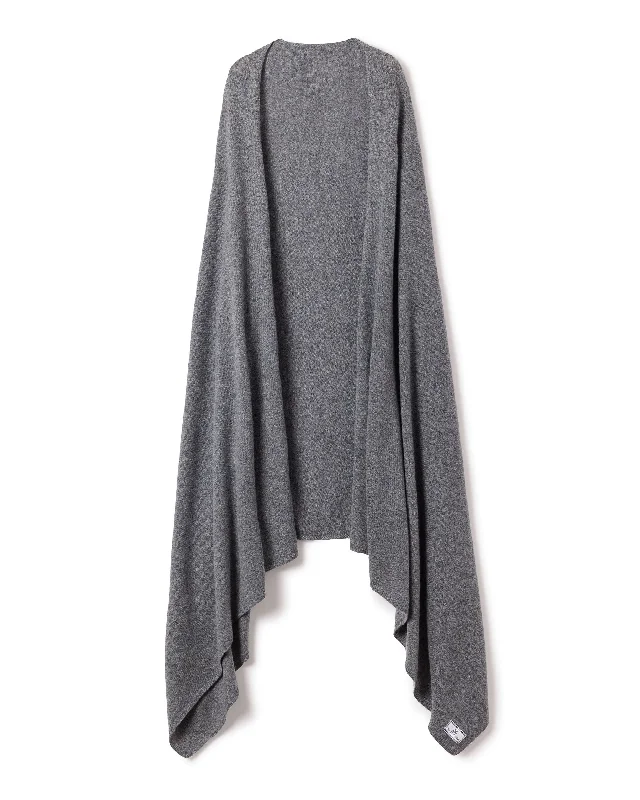 Fresh And Natural Petite Plume Cashmere Wrap in Dark Grey