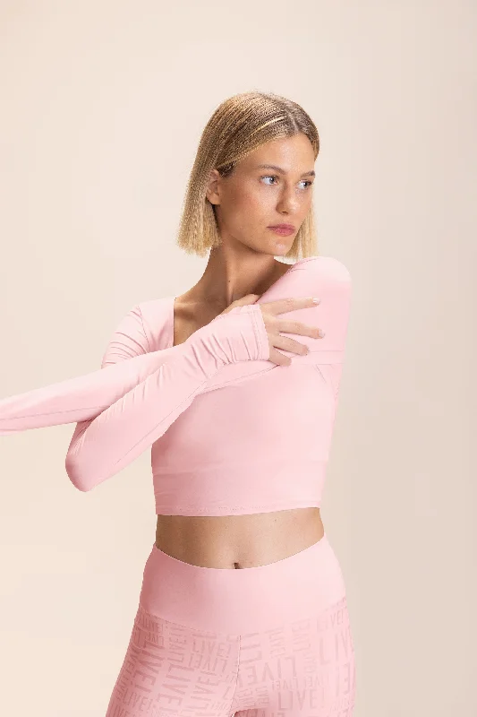 Fashionable And Versatile Thermo Skin Long Sleeve Crop T-Shirt