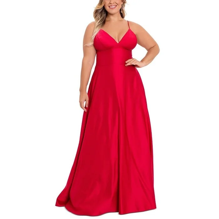 Noble Temperament Betsy & Adam Women's V Neck Gown Red Size 20W
