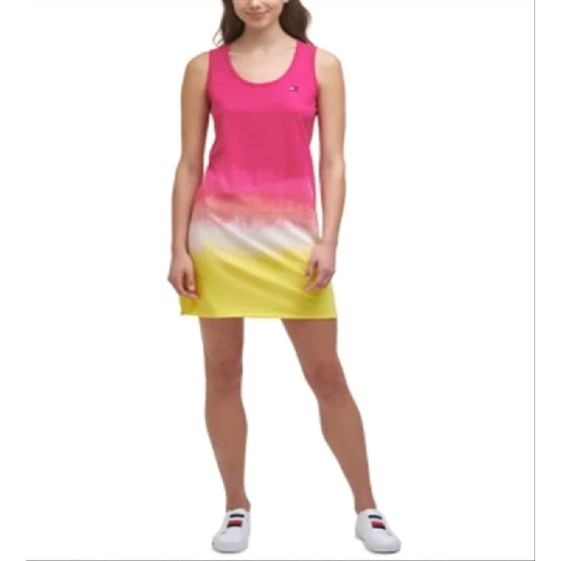 Cozy Fit Tommy Hilfiger Women's Cutout Ombre Tank Dress Pink Size Small