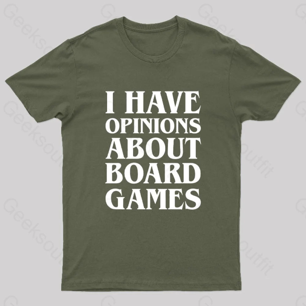 Sports Cool I Have Opinions About Board Games Geek T-Shirt
