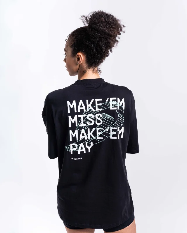Printing decoration Make 'Em Miss Oversized T-Shirt - Black