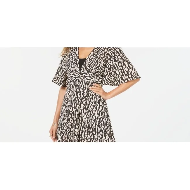 Comfortable Jackets Thalia Sodi Women's Animal Print Duster Beige Size Small