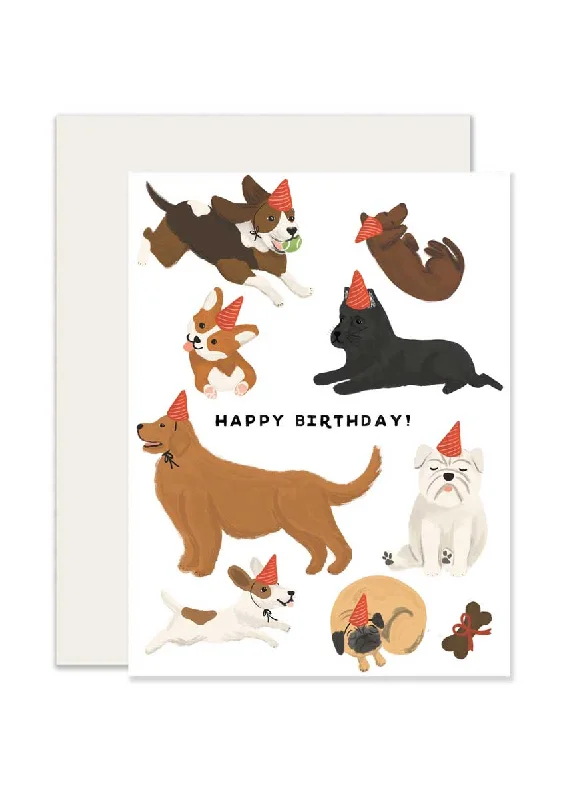 Lace Design Dogs Birthday Card