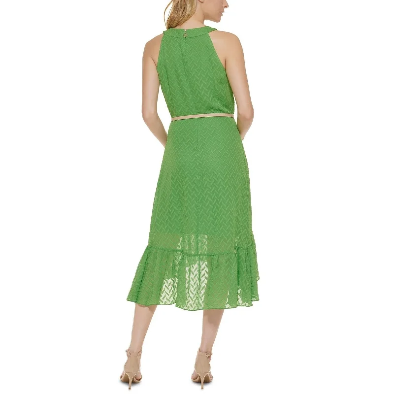 Daily Comfort Tommy Hilfiger Women's Textured Halter Midi Dress Green Size 4
