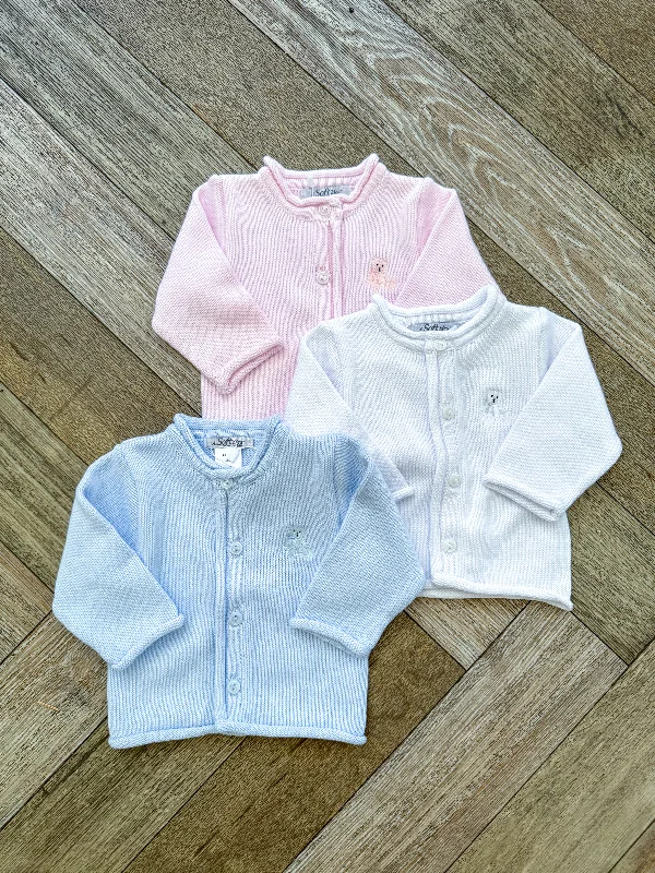 High-waisted pants style A Soft Idea Sweet Bear Baby Cardigan - Multiple Colors!