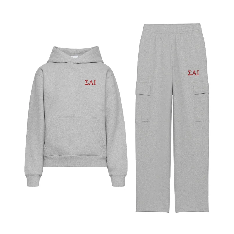Luxury Temperament Sigma Alpha Iota Fave Fit Fleece Cargo Hoodie Set