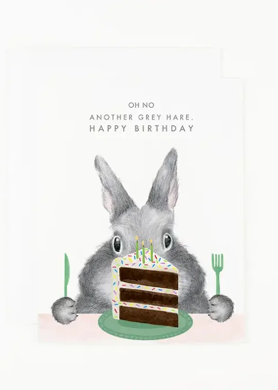 Comfortable and simple Another Grey Hare Birthday Card