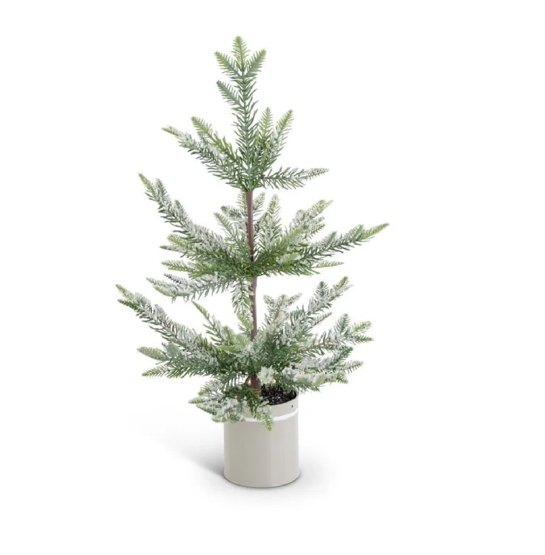 Breathable Design 54331B 28" Snowy Pine Tree Metal Pot