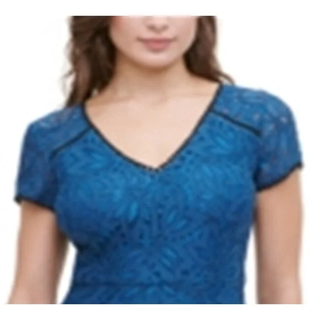 Trendy Items Kensie Women's Short Sleeve V Neck Below The Knee Sheath Wear To Work Dress Blue Size 14 Trendy Items Kensie Women's Short Sleeve V Neck Below The Knee Sheath Wear To Work Dress Blue Size 14