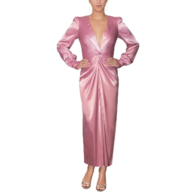 Sports And Leisure Rachel Roy Women's Nataliya Twisted Satin Midi Dress Pink Size 8