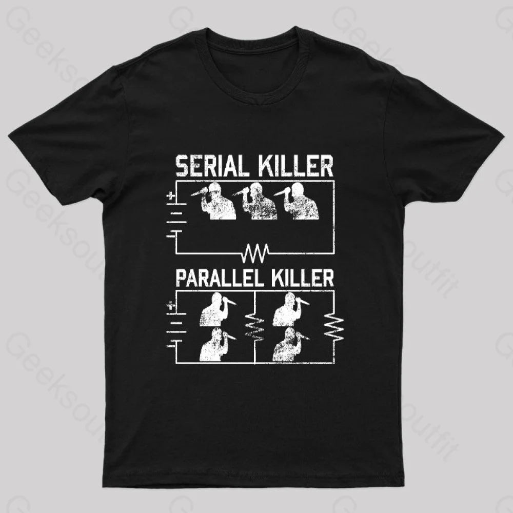 British Fashion Electrical Circuit Serial Parallell Killer Geek T-Shirt
