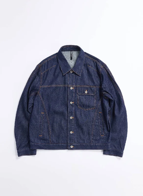 Classic Indigo Cotton Linen Denim Jacket