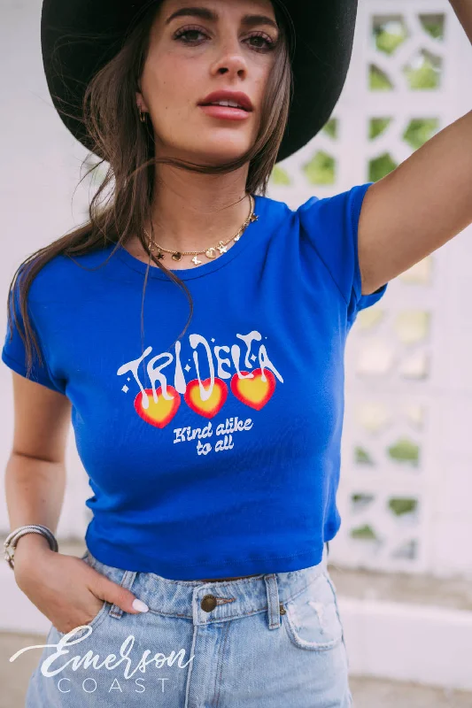 European And American Style Tri Delta Kind Alike To All Royal Blue Baby Tee